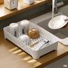 Bandeja de Drenaje de Doble Capa de Lujo Accesible Aigada para Taza de Té, Taza de Agua, Bandeja de Té para el Hogar, Estante de Almacenamiento para Sala de Estar, Bandeja Rectangular