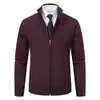 Amazon Outono e Inverno Novo Suéter Jaqueta Masculina Marca de Moda Gola Vertical Cardigã Tricotado Jaqueta Quente Espessa para Homens