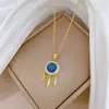 [Acero de Titanio] Pucheng.Com Luz de Planeta Lujo de Lujo Collar Totalmente de Diamante para Mujer Cadena de Clavícula Más Fácil de Combinar Cadena de Acero de Titanio