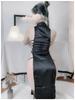Sobrancelha feminina sexy sexy lingerie vintage jacquard cheongsam paixão alça oca alta fenda uniforme sedutor coquete