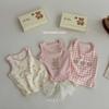 Talla Rollo Chal Heyhoney Traje de Tres Piezas Verano Niños Sin Mangas Estampado de Dibujos Animados Algodón Chal Caja de Regalo