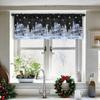 1 Pieza Cortina Corta con Patrón Multicolor Cortina de Cocina Media Cortina Decoración Transfronteriza para Ventana Pequeña Navidad Algodón Poliéster