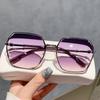Gafas de Sol Sin Marco para Mujer de Gama Alta para Rostro Grande Anti-ultravioleta Rostro Redondo Gafas de Sol Protectoras Solares de Verano 2025 Nueva Moda Adelgazantes