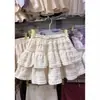 Falda de Tarta Estilo Ballet Francés para Mujer, Novedad Verano 2026 Dulce de Cintura Alta Adelgazante de Corte A con Adorno de Encaje Falda Corta