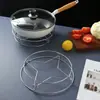 Estante para ollas de acero inoxidable extraespesor, estante de cocina multifuncional, rejilla para vaporera universal, base versátil, estante para ollas resistente al calor y antiquemaduras