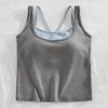 Nuevo Estilo de Otoño Falso Dos Piezas Engrosado Cepillado Térmico Ropa Interior para Mujer Chaleco Todo en Uno con Almohadilla en el Pecho para Usar como Ropa Exterior en Invierno