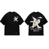 Camiseta Casual Solta de Manga Curta com Estampa de Letras e Ícone Representativo Transfronteiriço para Mulheres e Homens, Exportação