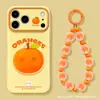 Accesorio naranja adecuado para funda de teléfono Apple 17 Pro Max 15 con correa para la muñeca iPhone 16 fresco de verano 14 silicona