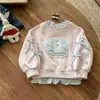 Sudadera Timo para Niñas Primavera y Otoño Nuevo Estilo Ropa Falsa de Dos Piezas para Niña Ropa Infantil Top de Manga Larga de Otoño para Bebé