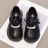 Zapatos para niñas, zapatos de princesa para niños, nuevos modelos primavera y otoño 2026, zapatos de cuero de suela blanda a la moda con lazo para niñas pequeñas