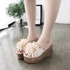Verão pinho bolo fundo salto plataforma sandálias de bico aberto flor aumento de altura feminino sapatos femininos coreanos atacado