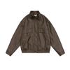 Jaqueta de couro vintage PU Homens Nova moda americana solta cor sólida casal jaqueta de motocicleta simples lapel top