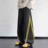 Calça funcional externa da moda estilo americano para homens, nova coleção primavera/outono, casual, corte solto, tamanhos grandes, versátil, calça atlética de perna reta