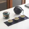 Juego de Té de Viaje Portátil Juego Pequeño Taza Exprés Camping al Aire Libre Tetera Kung Fu Regalo Actividad de Negocios LOGO
