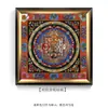 Pintura Colgante Cuadrada Sutra del Corazón Tanka Mantra de Seis Palabras Mural para Entrada Sala de Estar Estilo Étnico de Tíbet Pintura Decorativa Tanka