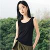 Yuka tecido de seda verão novo coreano feminino gola redonda cor sólida camisola curta slim slim atacado