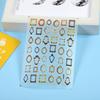 Pegatina de Relieve para Uñas Cruz Estrella Blanco y Negro Corazón Cro Cro Corazón Marco de Fotos Francés Retro Decoraciones de Pegatinas Estereoscópicas para Uñas