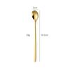 Cuchara de Acero Inoxidable 304 Estilo Coreano Mango Largo Cuchara para Hielo Cuchara para Mezclar Bar Alto Valor de Color Cuchara Larga para Mezclar Miel