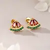 Joias para Piercing Transfronteiriças Brincos de Frutas Melancia Brincos Europeus e Americanos Criativos Parafuso Brincos de Frutas Brincos da Moda Tendência