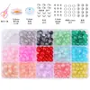 Caixa de conjunto de contas de vidro gelatina de 8mm em duas cores material para embalagem acessório manual DIY materiais contas para pulseira