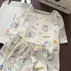 Comercio Exterior Venta al por Mayor Pijamas para Mujer Verano Algodón Nube Popular Cuello Redondo Versión Coreana Dibujos Animados Dulce y Linda Niña Ropa de Casa Moderna