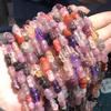 Piedra natural, turmalina, amatista, cristal blanco, citrino, cuentas sueltas de color rojo del sur, accesorios para pulseras y collares.