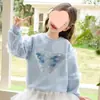 Ropa para Niños, Sudaderas para Niñas, Ropa de Primavera y Otoño de Manga Larga, Tops con Mariposas de Lentejuelas Estilo Primavera y Otoño para Niñas Pequeñas, Tops de Malla Elegantes y Lindos