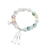 Nuevo Pulsera de Cristal con Borla y Patrón de Nube Estilo Chino, Gradiente, Hecha a Mano con Cuentas para Mujer, Joyería de Estilo Fresco de Nicho, Popular en Zonas Turísticas