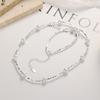 925 Sterling Silver Pearl Shattered Colar de Prata Mulheres Novo Estilo Design Personalizado Retro Pearl Clavicle Chain ins Joias de Prata