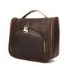 Bolsa de Cosméticos de Cuero Genuino para Mujer Más Vendida Transfronteriza, Bolsa de Artículos de Tocador de Gran Capacidad Texturizada para Viajes de Negocios, Bolsa de Almacenamiento Colgante