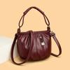 Bolso Cesta de Verduras Plegable de Piel de Vaca 520 Nueva Moda Nicho Bolso Cubo de Cuero Genuino para Mamá Bolsa para Monedas y Teléfono Móvil