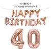 Feliz aniversário balão decorativo de folha de alumínio 40 polegadas ouro rosa grande balão digital de filme de alumínio conjunto