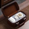 Juego de Té para Viaje Juego de Una Tetera Cuatro Tazas Caja de Cuero Juego de Té Portátil Regalo para Actividad Portátil Regalo Empresarial de Compañía de Seguros