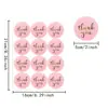 Adesivos de Agradecimento Populares Transfronteiriços de 5 cm, Adesivos Selo de Agradecimento Autoadesivos com Folha Dourada Rosa para Envelopes, Presentes, Decorações de Casamento