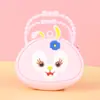 Bolsa de monedas con cremallera de silicona de dibujos animados Llavero de mano Color macarrón Mini bolsa de monedas Bolsa de almacenamiento para niños Regalo