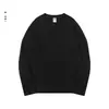 Camiseta básica de manga larga de color liso en stock para venta al por mayor, nuevo modelo de otoño 2026, algodón puro, camiseta base holgada tipo pullover para hombre