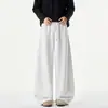 Pantalones deportivos retro americanos de alta resistencia con dobladillo curvo para hombre, pantalones rectos de pierna ancha modernos de talla grande, holgados y adelgazantes, pantalones deportivos versátiles