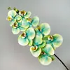 Orquídea de Película de 9 Cabezas Impresa en 3D Simulada Flor Artificial Decoración para Hogar Sala de Estar Arreglo de Boda Flor Falsa Decorativa