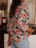 Ropa de Talla Grande para Mujer Comercio Exterior Transfronterizo Nueva Camisa Estampada para Mujer Literaria Retro Holgada Versátil Encaje Cárdigan de Gama Alta