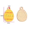 Colgante de Huevo de Pascua de Aleación con Gota de Aceite DIY Pulsera de Dibujos Animados Llavero Collar Colgante Decorativo W510
