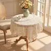 Toalha de Mesa de Crochê Vazado Estilo Retrô Pastoral Americano Transfronteiriça Retangular Redonda para Mesa de Jantar Mesa de Café Toalha de Mesa Pano para Cobertura de Armário Doméstico