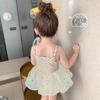 Traje de baño de niña sirena, bonito traje de baño para bebé, nuevo estilo 2023, vestido de princesa para niña, traje de baño de verano para niña.