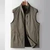 Chaleco casual de negocios para hombre con cuello alto, cierre de cremallera y tela elástica. 13674