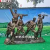 Escultura de figura del Ejército Rojo de FRP Estatua de guerrero antijaponés del Octavo Ejército Decoración de lugar escénico de cultura roja del Ejército del Museo