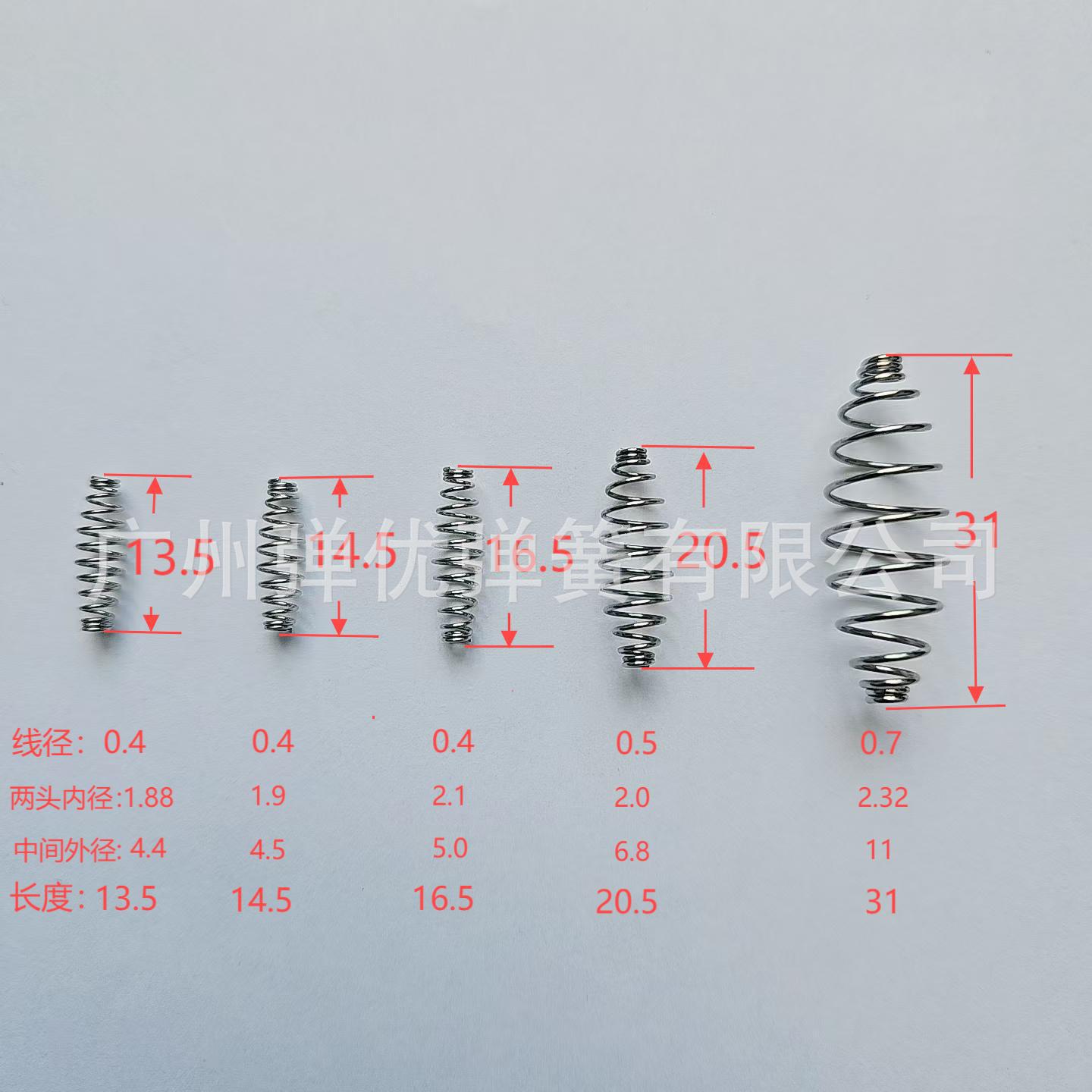 鲢鳙钩弹簧尺寸图