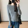 Lavable a máquina ~ 48s Hilo Fino Ultra Fino 100% Lana Merino Suéter de Punto Cuello Redondo Jacquard para Mujer H092307