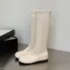 Botas largas minimalistas retro de punta redonda que aumentan la altura para mujer, nuevas botas elásticas ajustadas de otoño 2026, botas altas de montar