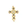 Colgante Transfronterizo Estilo Europeo y Americano Ins Moda Accesorios de Joyería DIY Zirconia Colorida Microincrustada Accesorios de Cruz Geométrica para Mujeres
