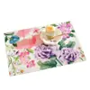 Flor Flor Posavasos Estilo Pastoral Textura Imitación Lino Color Brillante Manteles Individuales Ratón Blanco Decoración del Hogar Tela para el Hogar