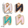 Pingente esmaltado colorido de dupla face transfronteiriço, pingente de letra de desenho animado em liga, pingente de colar, acessórios para joias DIY